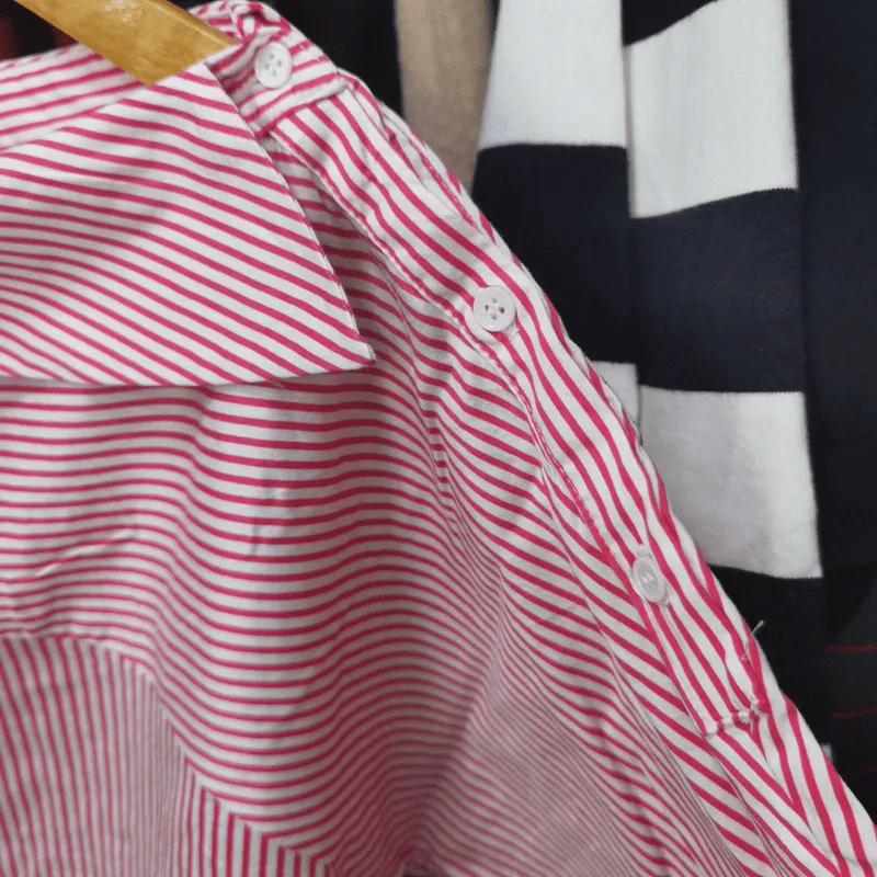 เสื้อแขนยาวลายตรง สีดำสลับขาว พลัสไซส์ อก 44 นิ้ว, ยาว 25 นิ้ว รูปที่ 4
