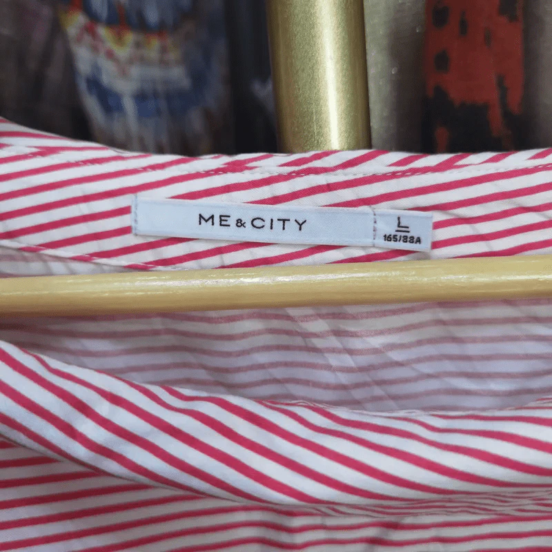 เสื้อแขนยาวลายตรง สีดำสลับขาว พลัสไซส์ อก 44 นิ้ว, ยาว 25 นิ้ว รูปที่ 2