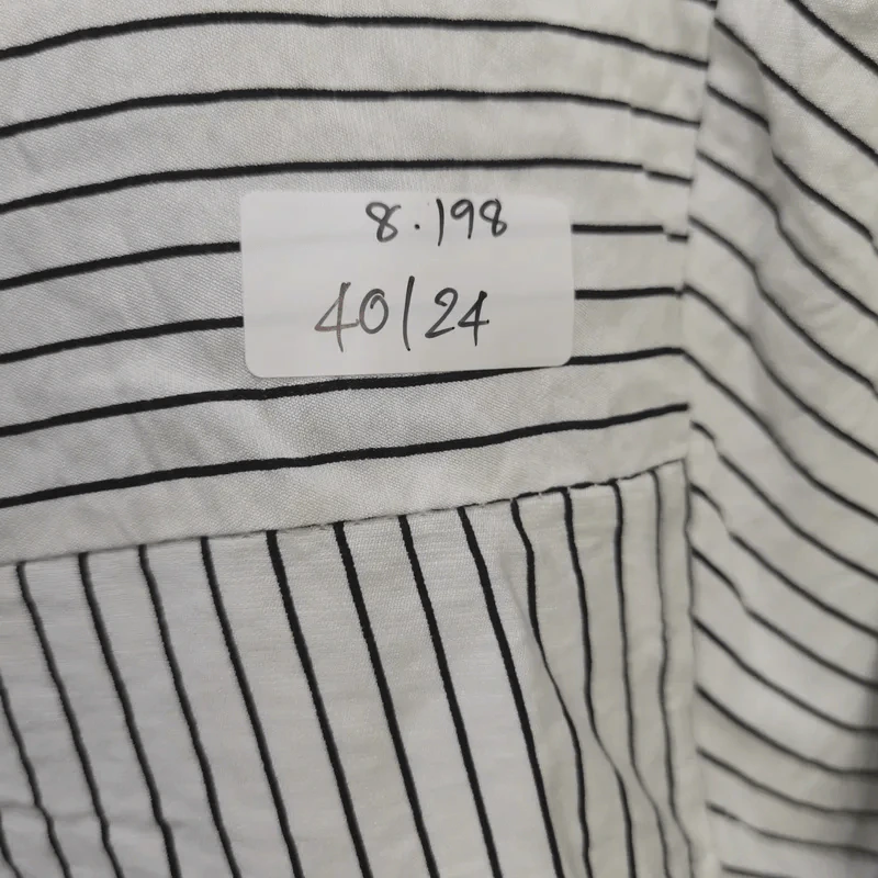 เสื้อเชิ้ตลายตรงยาว ขาวดำ พลัสไซส์ อก 40 นิ้ว, ยาว 24 นิ้ว รูปที่ 6
