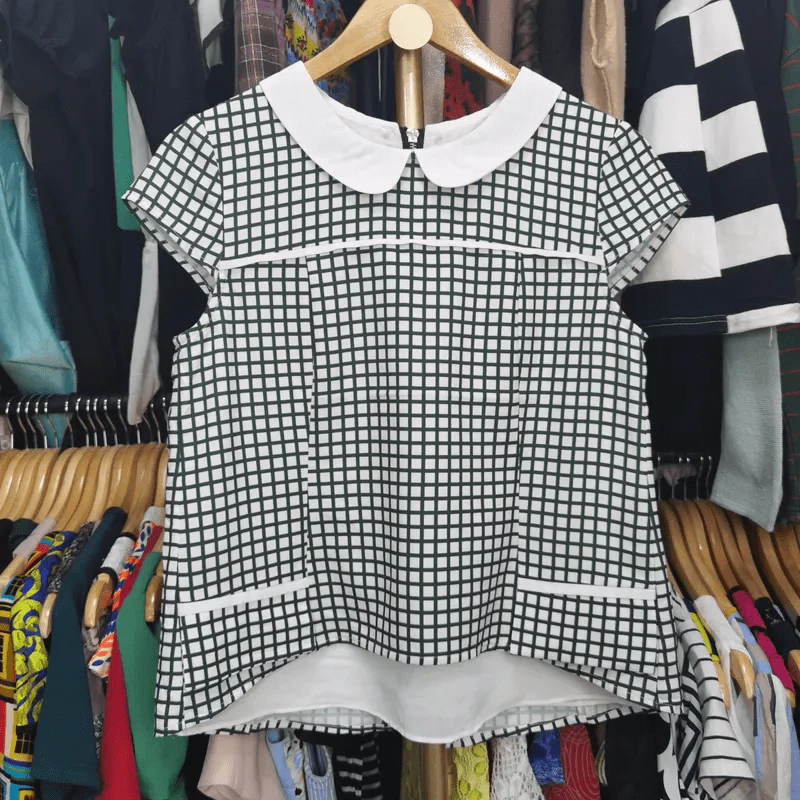 เสื้อแฟชั่น คอบัว อก 34 นิ้ว, ยาว 22 นิ้ว สีเขียว รูปที่ 1