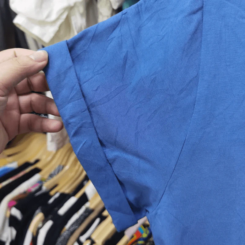 เสื้อแขนสั้น สีน้ำเงิน อก 38-46 นิ้ว, ยาว 24 นิ้ว รูปที่ 3