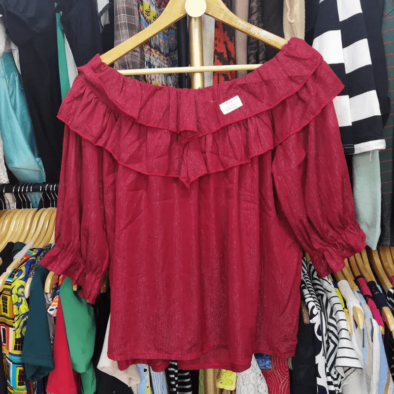เสื้อแฟชั่นสีแดง พลัสไซส์ อก 50 นิ้ว, ยาว 23 นิ้ว รูปที่ 4