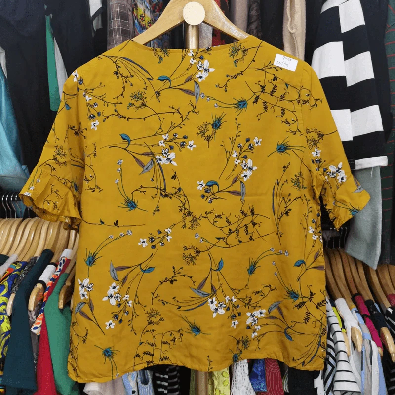 เสื้อแฟชั่น สีเหลือง อก 40 นิ้ว, ยาว 22 นิ้ว รูปที่ 4