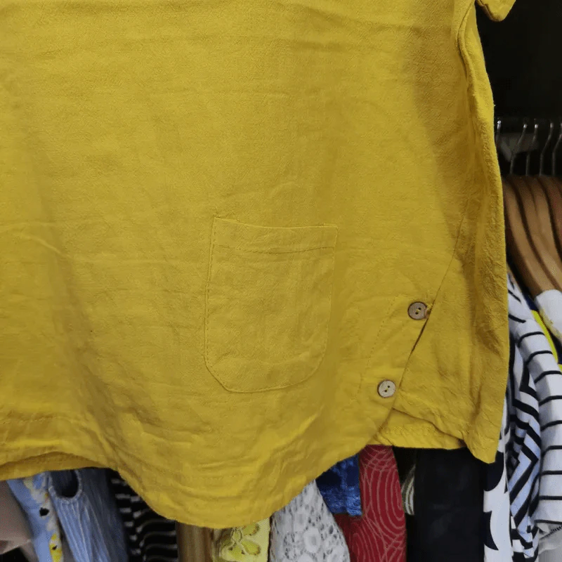 เสื้อแฟชั่น สีเหลือง อก 42 นิ้ว, ยาว 23 นิ้ว รูปที่ 2