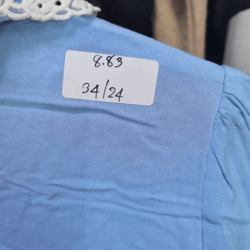 เสื้อแฟชั่น สีฟ้า อก 34 นิ้ว, เอว 24 นิ้ว รูปที่ 8