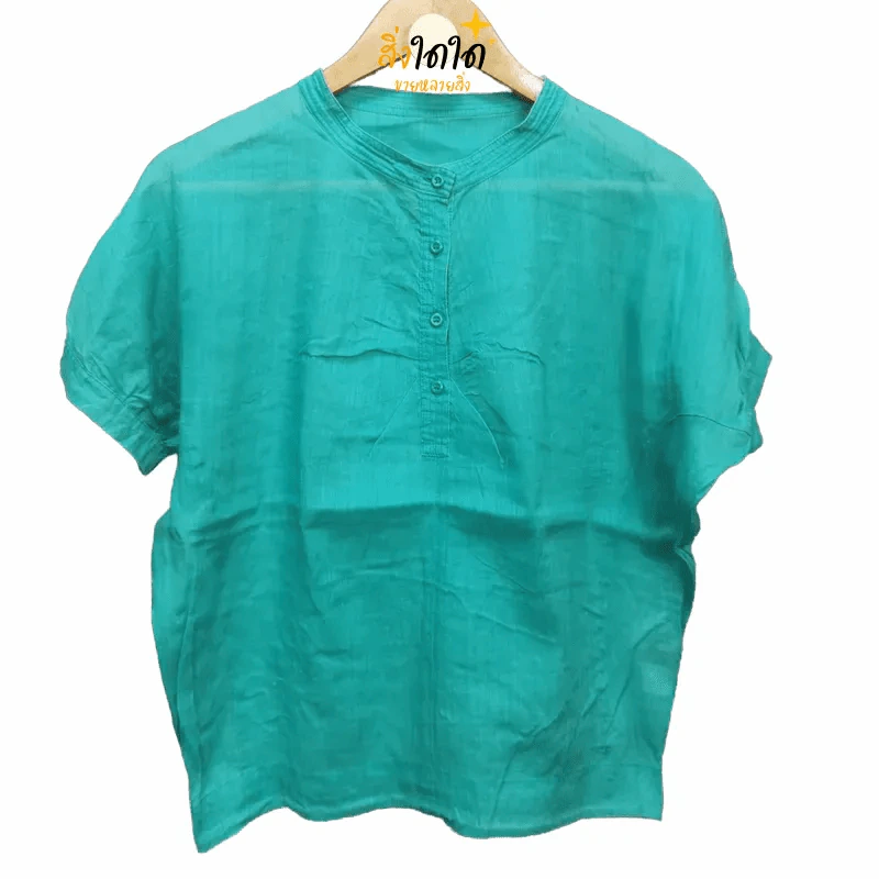 เสื้อแฟชั่น สีเขียว พลัสไซส์ อก 50 นิ้ว, เอว 40 นิ้ว, ยาว 38 นิ้ว รูปที่ 1