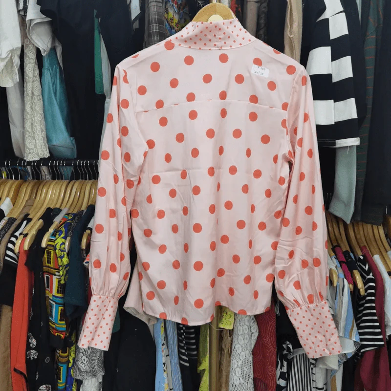 เสื้อเชิ้ต คอผูกโบว์ พลัสไซส์ อก 40 นิ้ว, ยาว 24 นิ้ว รูปที่ 4