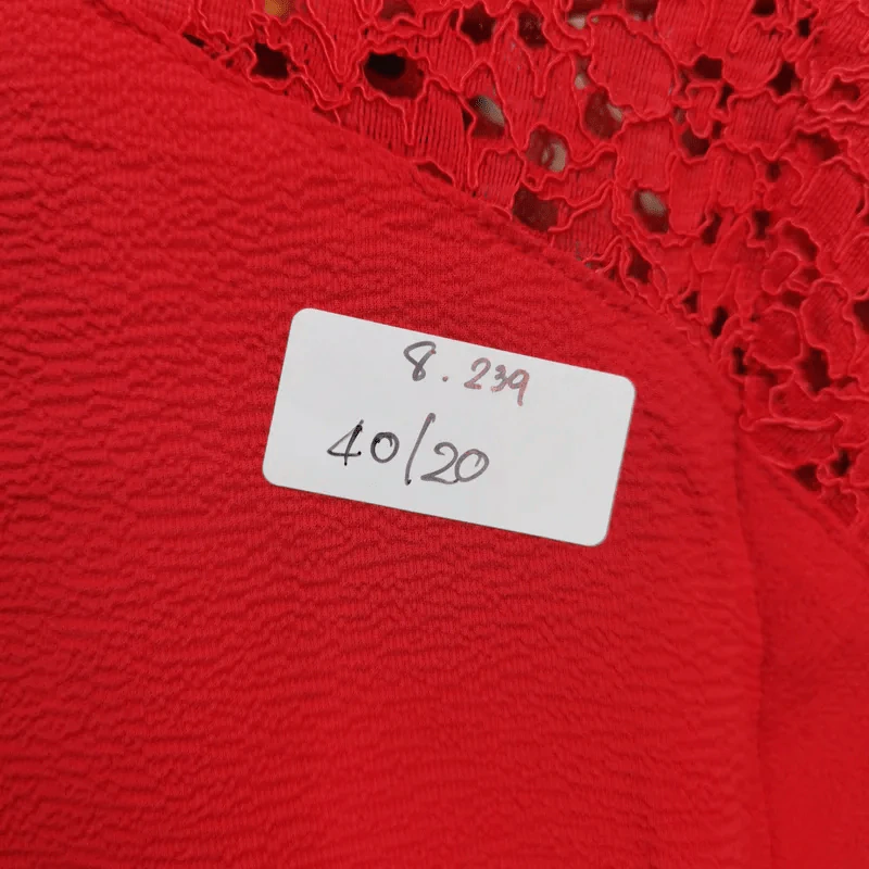 เสื้อแฟชั่นสีแดงผูกเอว พลัสไซส์ อก 40 นิ้ว, ยาว 20 นิ้ว รูปที่ 4