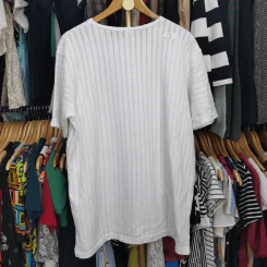เสื้อยืดสีขาว ลายตรง พลัสไซส์ อก 46-50 นิ้ว, ยาว 30 นิ้ว รูปที่ 3