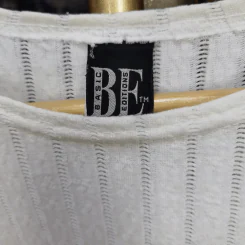 เสื้อยืดสีขาว ลายตรง พลัสไซส์ อก 46-50 นิ้ว, ยาว 30 นิ้ว รูปที่ 2