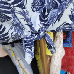 เสื้อแขนกุด ลายใบไม้ เอวผูก พลัสไซส์ อก 42 นิ้ว, ยาว 21 นิ้ว รูปที่ 4