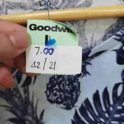 เสื้อแขนกุด ลายใบไม้ เอวผูก พลัสไซส์ อก 42 นิ้ว, ยาว 21 นิ้ว รูปที่ 3