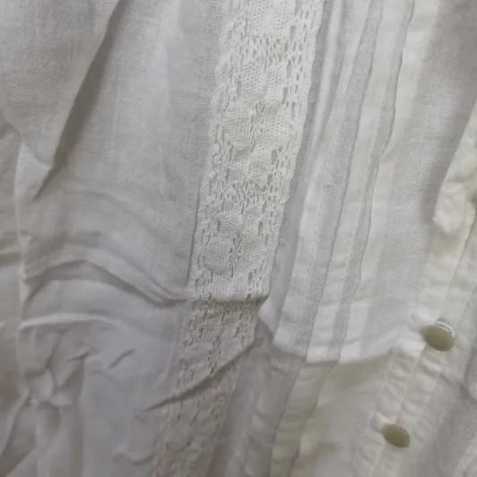 เสื้อสีขาว ใส่ทำบุญ พลัสไซส์ อก 44-46 นิ้ว, ยาว 24 นิ้ว รูปที่ 3