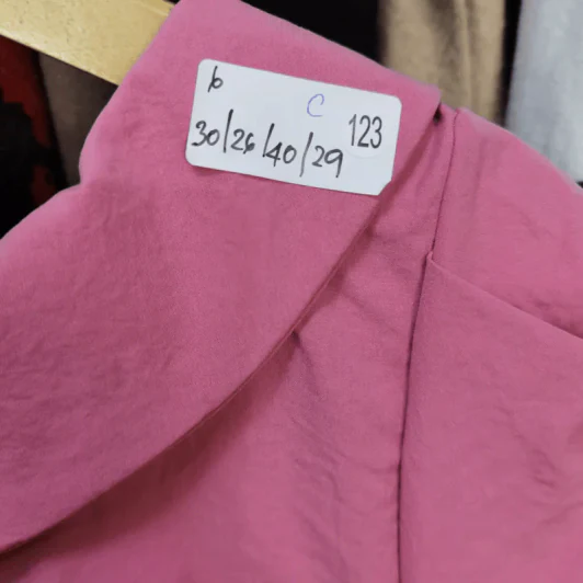 ชุดเดรสสั้น สีชมพู อก 30 นิ้ว, เอว 26 นิ้ว, สะโพก 40 นิ้ว, ยาว 29 นิ้ว รูปที่ 3