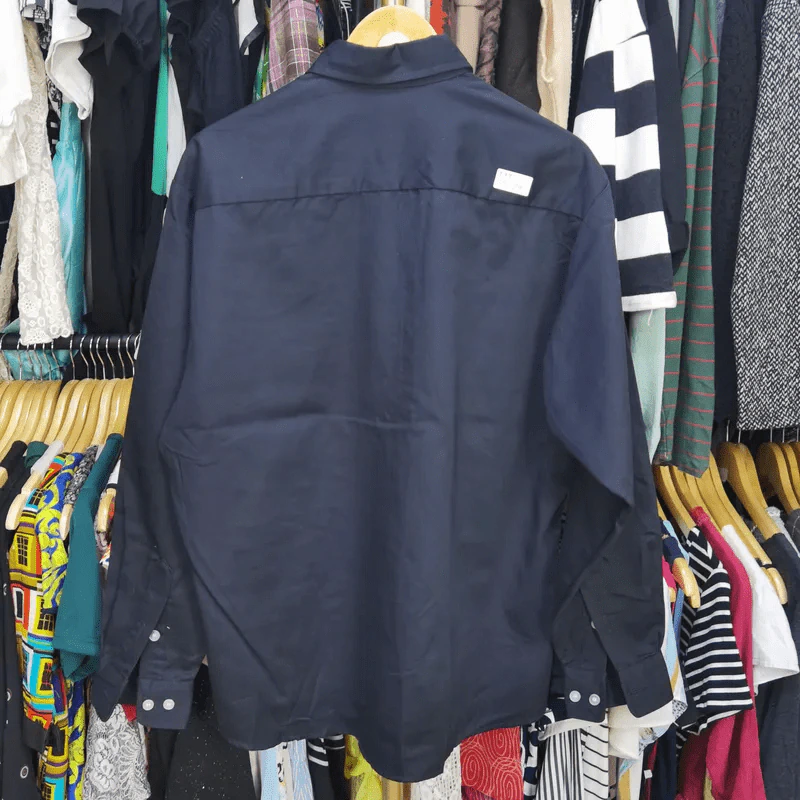เสื้อเชิ้ตแขนยาวสีน้ำเงิน พลัสไซส์ อก 50 นิ้ว, ยาว 29 นิ้ว รูปที่ 4
