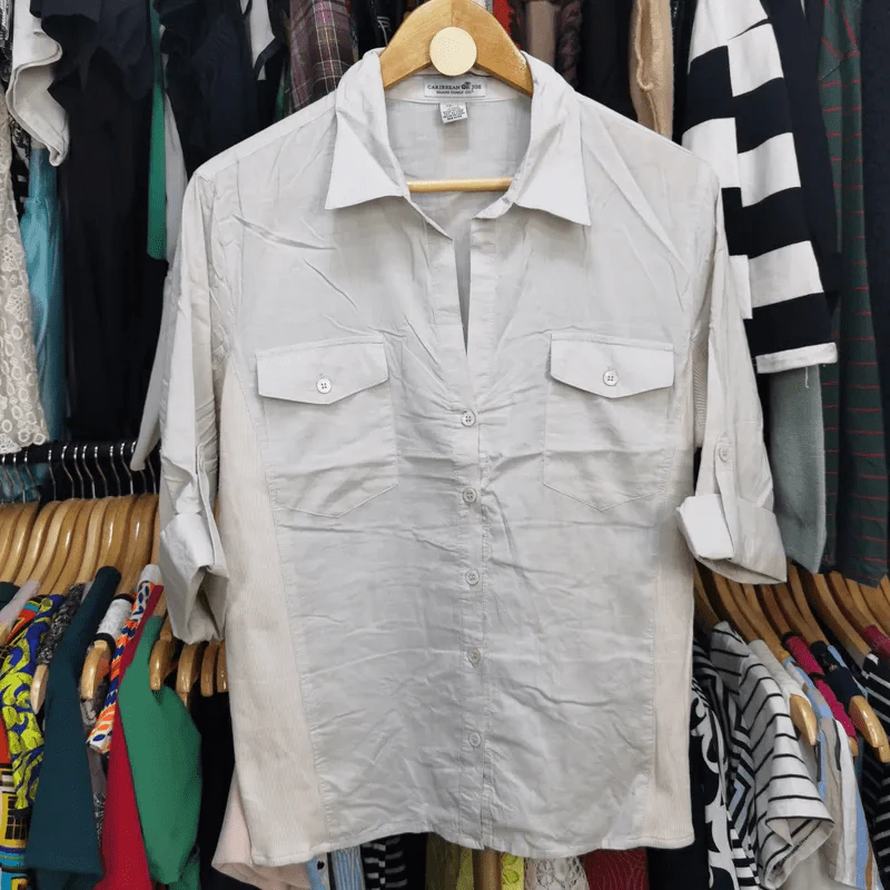 เสื้อเชิ้ตแขนสั้น สีขาว พลัสไซส์ อก 42-44 นิ้ว, ยาว 25 นิ้ว รูปที่ 1