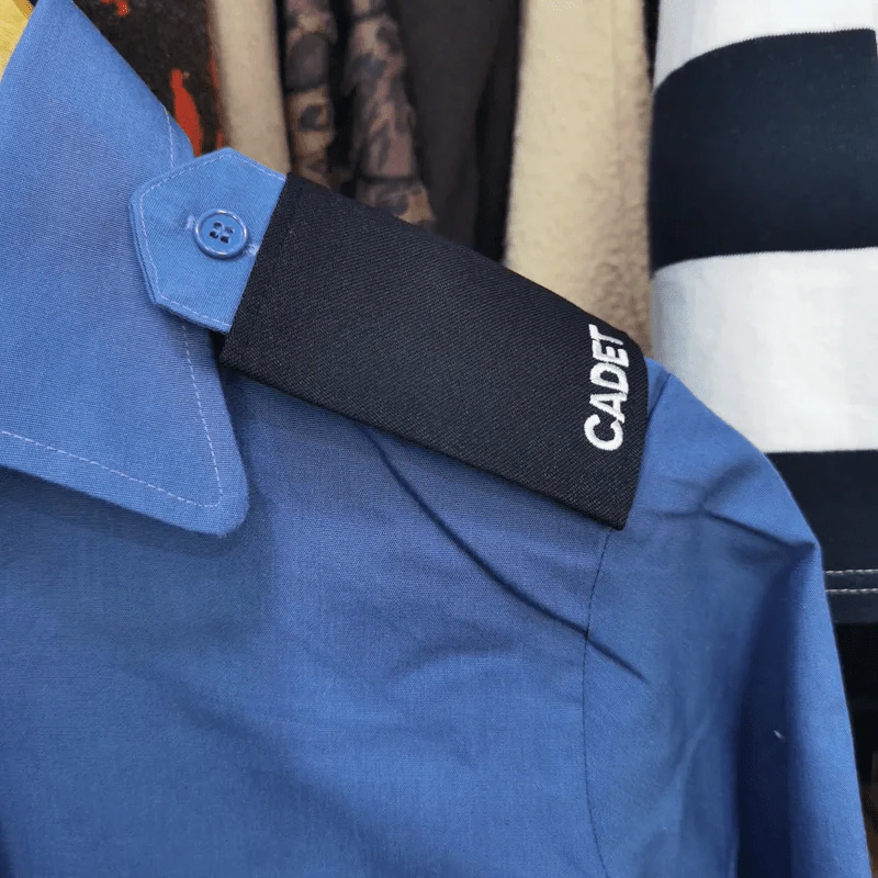 เสื้อเชิ้ตแขนยาว สีน้ำเงิน อก 36 นิ้ว, ยาว 27 นิ้ว รูปที่ 4