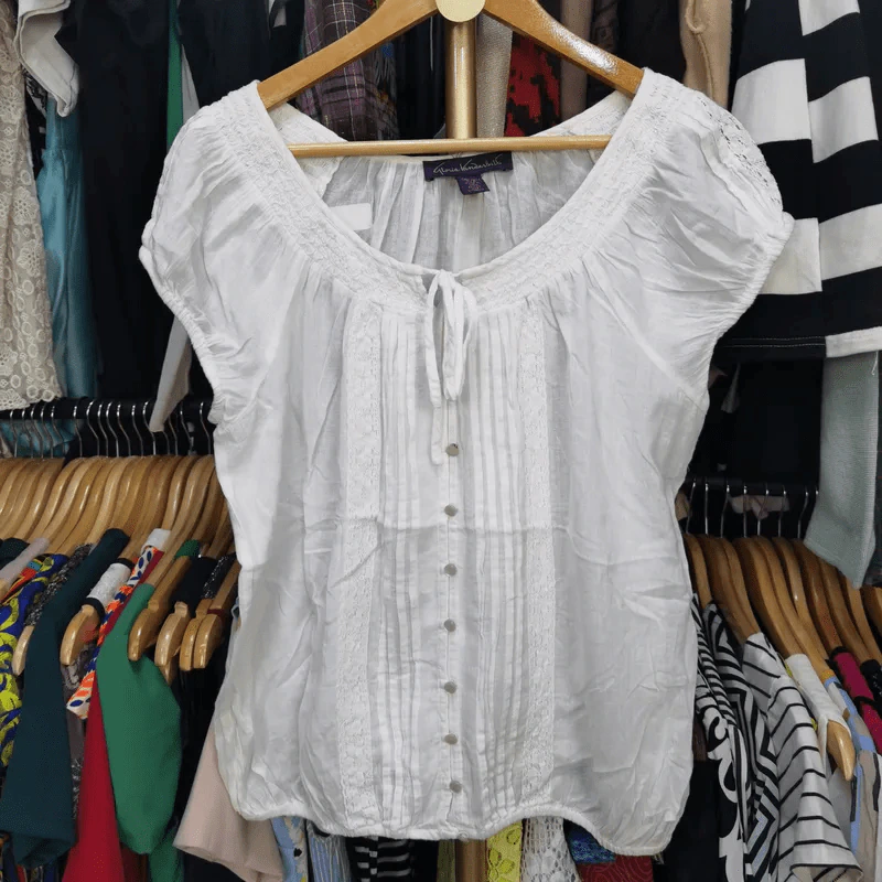 เสื้อสีขาว ใส่ทำบุญ พลัสไซส์ อก 44-46 นิ้ว, ยาว 24 นิ้ว รูปที่ 1