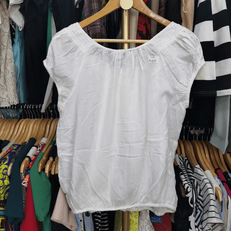 เสื้อสีขาว ใส่ทำบุญ พลัสไซส์ อก 44-46 นิ้ว, ยาว 24 นิ้ว รูปที่ 5