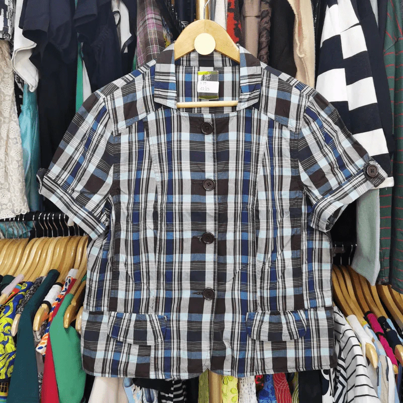 เสื้อเชิ้ตครอป พลัสไซส์ อก 42 นิ้ว, ยาว 23 นิ้ว รูปที่ 1