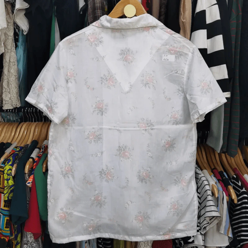 เสื้อเชิ้ตแขนสั้น สีขาว พลัสไซส์ อก 42 นิ้ว, ยาว 26 นิ้ว รูปที่ 4