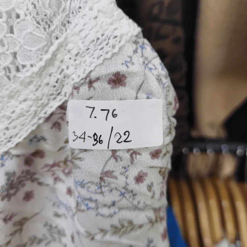 เสื้อแฟชั่นแขนกุด แต่งลูกไม้ อก 34-36 นิ้ว, ยาว 22 นิ้ว รูปที่ 5