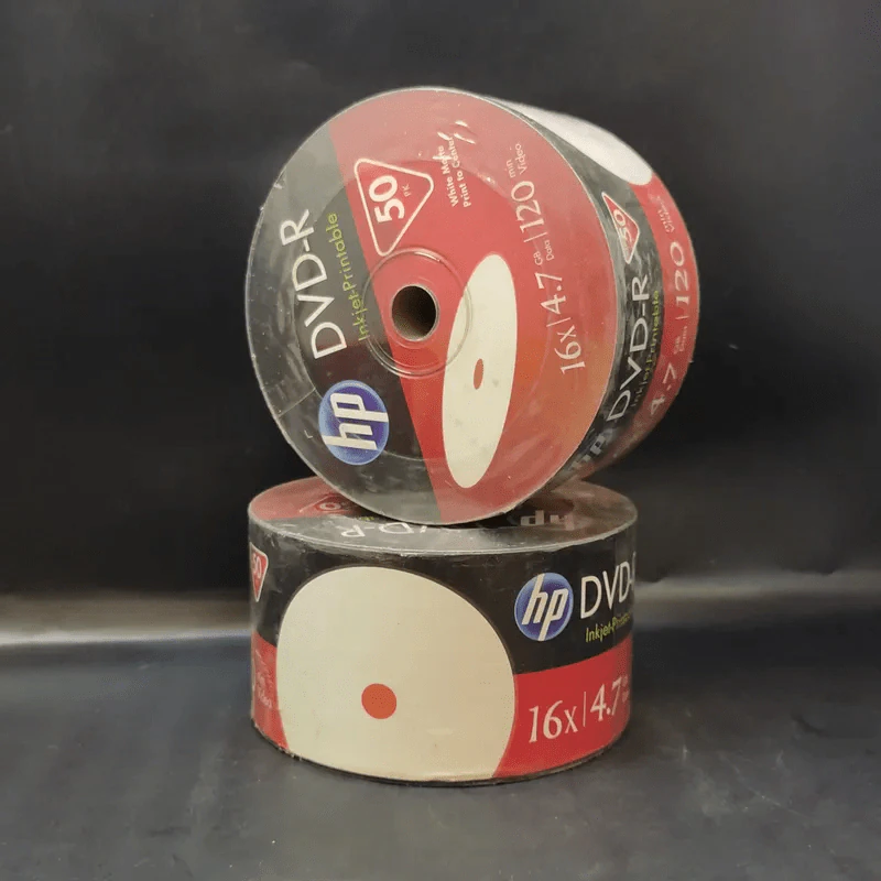 Hp DVD-R แผ่น DVD เปล่า ไม่ได้แกะห่อใช้ 16x 4.7G 2 ห่อ รวม 100 แผ่น รูปที่ 1