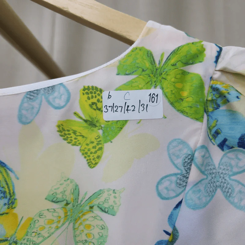ชุดเดรสสั้น ลายผีเสื้อ อก 37 นิ้ว, เอว 27 นิ้ว, สะโพก 42 นิ้ว, ยาว 31 นิ้ว รูปที่ 3