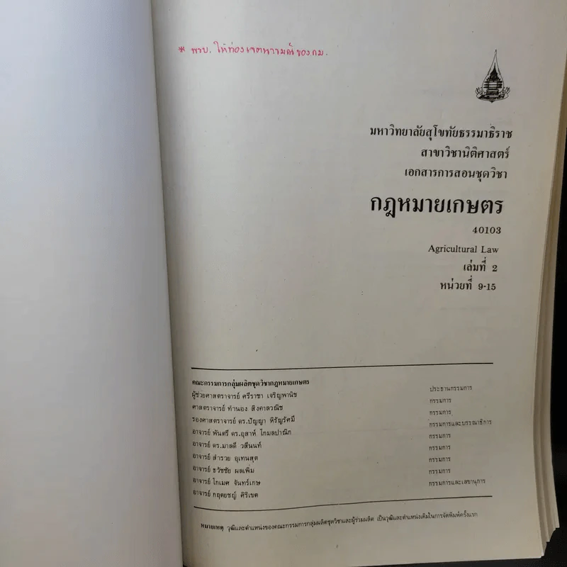 กฎหมายเกษตร เอกสารการสอนชุดวิชา หน่วยที่ 9-15 รูปที่ 9
