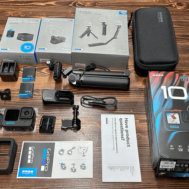(มือสอง มีพร้อมส่ง) GoPro 10 Black พร้อมอุปกรณ์เสริมแท้ (ใช้งานได้ปกติ ไม่มีประกัน) รูปที่ 2