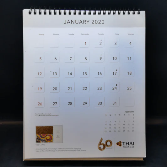 ปฏิทินตั้งโต๊ะ การบินไทย ค.ศ.2020 รูปที่ 5
