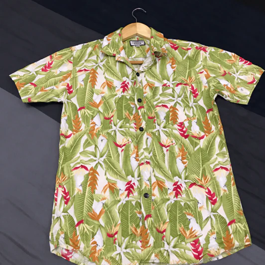 เสื้อฮาวาย ลายใบไม้สีเขียว อก 36 นิ้ว, ยาว 25 นิ้ว รูปที่ 1
