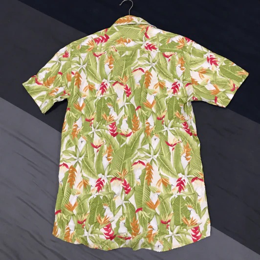 เสื้อฮาวาย ลายใบไม้สีเขียว อก 36 นิ้ว, ยาว 25 นิ้ว รูปที่ 4