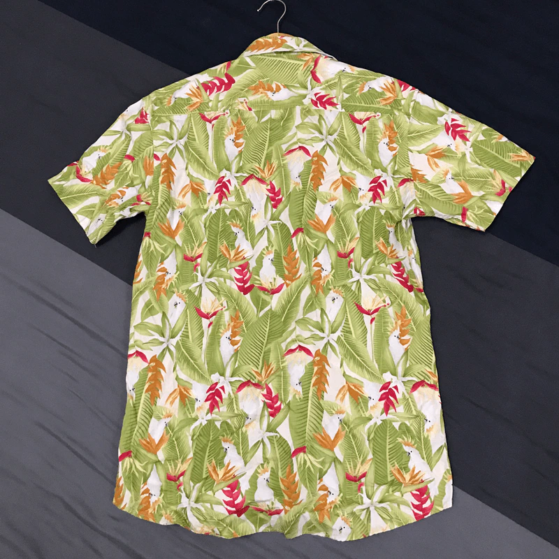 เสื้อฮาวาย ลายใบไม้สีเขียว อก 36 นิ้ว, ยาว 25 นิ้ว รูปที่ 4