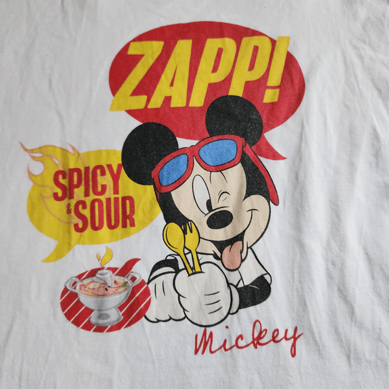เสื้อสีขาว Disney มิกกี้ เมาส์ อก 42-44 นิ้ว, ยาว 28 นิ้ว รูปที่ 2