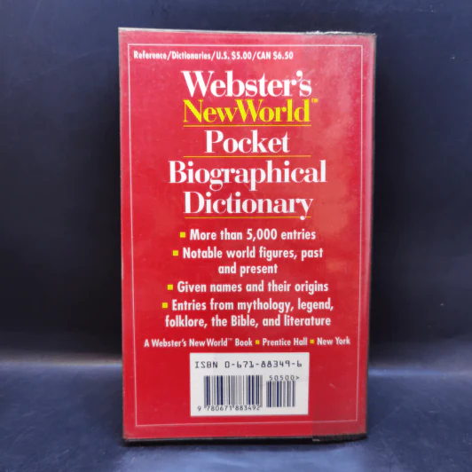 Webster's New World Pocket Biographical Dictionary รูปที่ 2