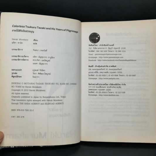 Colorless Tsukuru Tazaki and His Years of Pilgrimage ชายไร้สีกับปีแสวงบุญ - Haruki Murakami รูปที่ 8