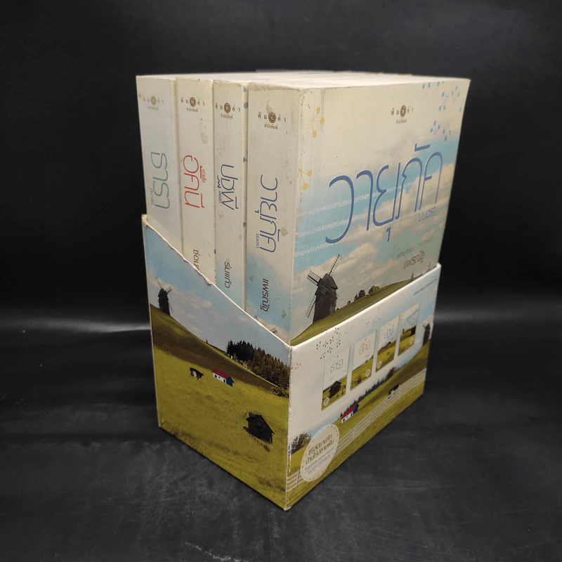 Boxset นิยายชุด บ้านไร่ปลายฝัน 4 เล่ม ได้แก่ ธาราหิมาลัย, ดวงใจอัคนี, ปฐพีเล่ห์รัก, วายุภัคมนตรา รูปที่ 1