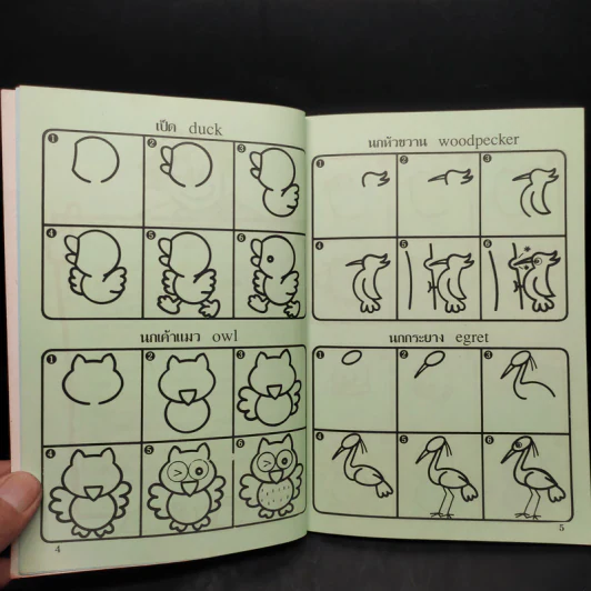 หัดวาดการ์ตูน 4 รูปสัตว์ปีก รูปที่ 6