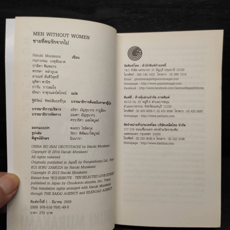 ชายที่คนรักจากไป (Men Without Women) - Haruki Murakami (ฮารูกิ มูราคามิ) รูปที่ 5