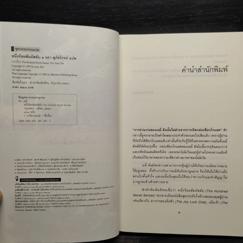 หนึ่งร้อยสัมผัสลับ The Hundred Secret Senses - Amy Tan รูปที่ 5