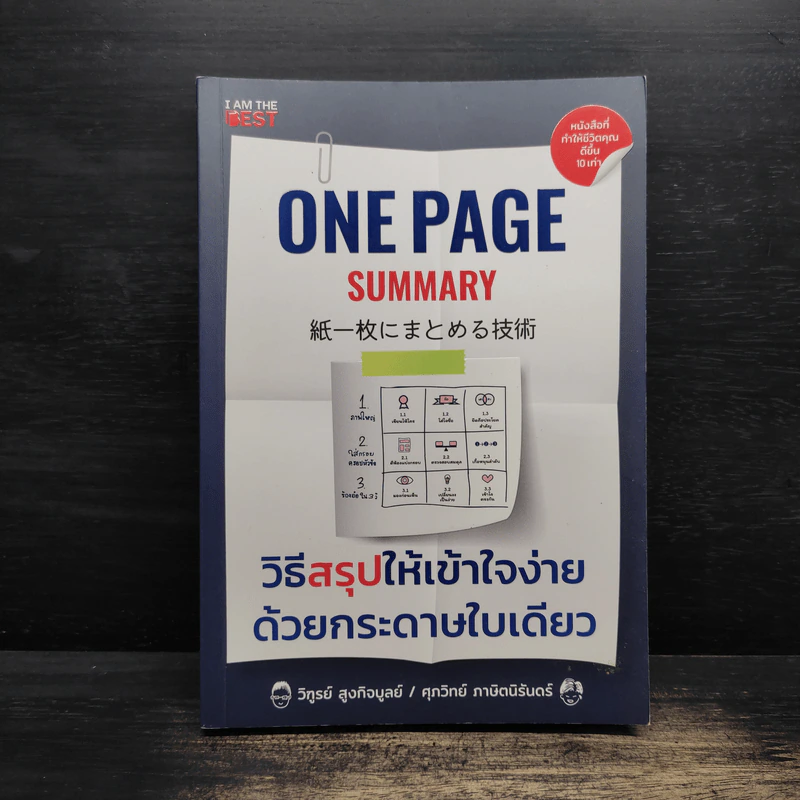 One Page Summary วิธีสรุปให้เข้าใจง่าย - วิฑูรย์ สูงกิจบูลย์ (เซนเซ แป๊ะ), ศุภวิทย์ ภาษิตนิรันดร์ รูปที่ 1