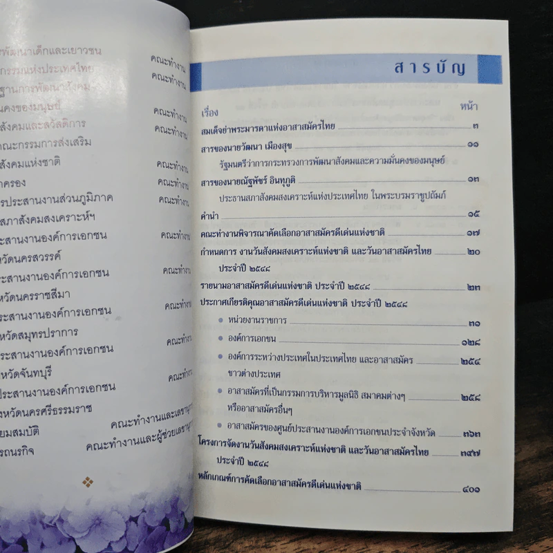 หนังสือที่ระลึกพิธีประกาศเกียรติคุณอาสาสมัครดีเด่นแห่งชาติ ประจำปี 2548 รูปที่ 7
