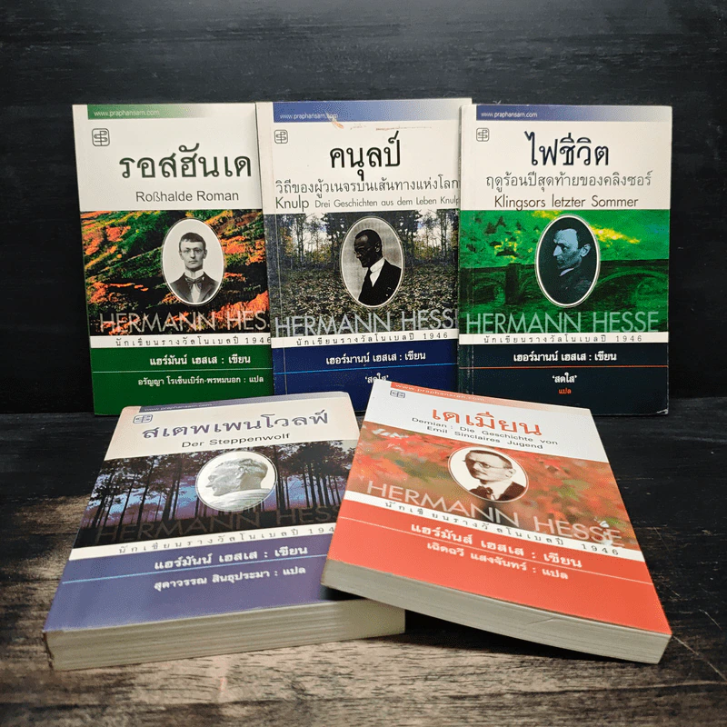 ชุดนักเขียนรางวัลโนเบลปี1946 5 เล่ม รอสฮันเด, คนุลป์, ไฟชีวิต, สเตพเพนโวลฟ์, เดเมียน - แฮร์มันน์ เฮสเส, สุดาวรรณ สินธุประมา รูปที่ 1