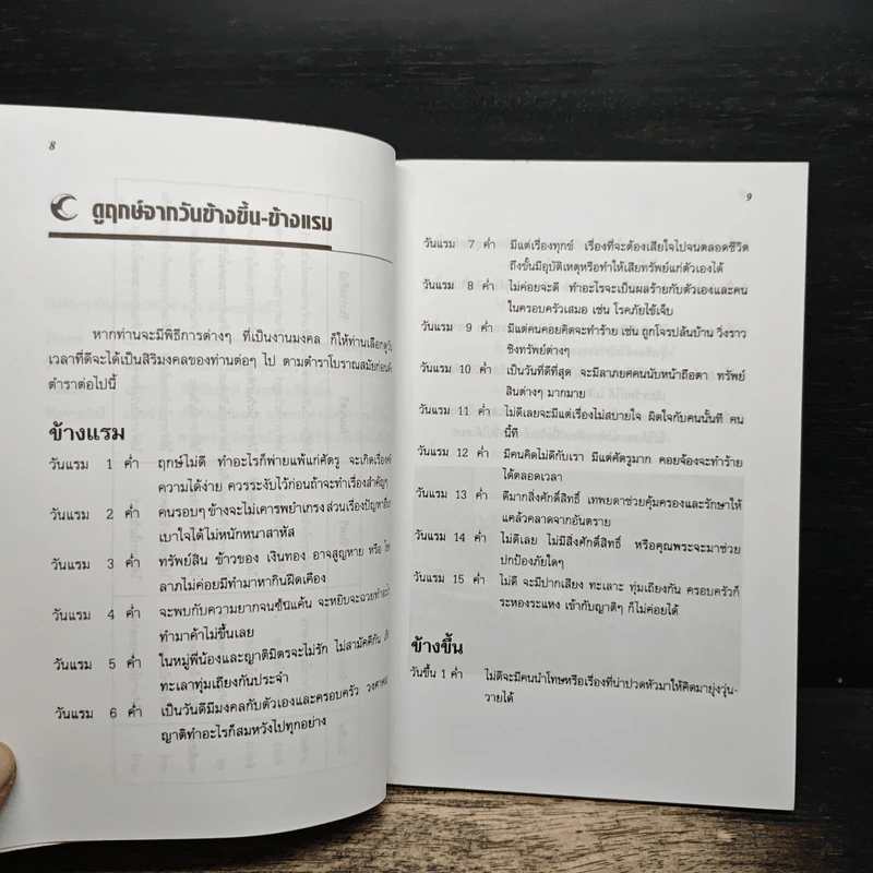 คู่มือดูฤกษ์ดูยาม - ฉัตรชารี รูปที่ 9