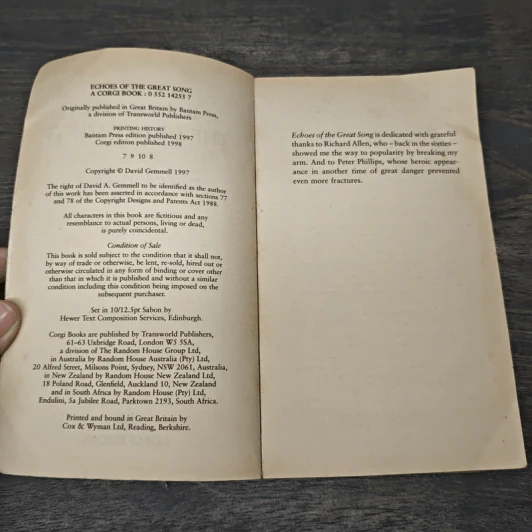 Echoes of the Great Song - David Gemmell รูปที่ 6