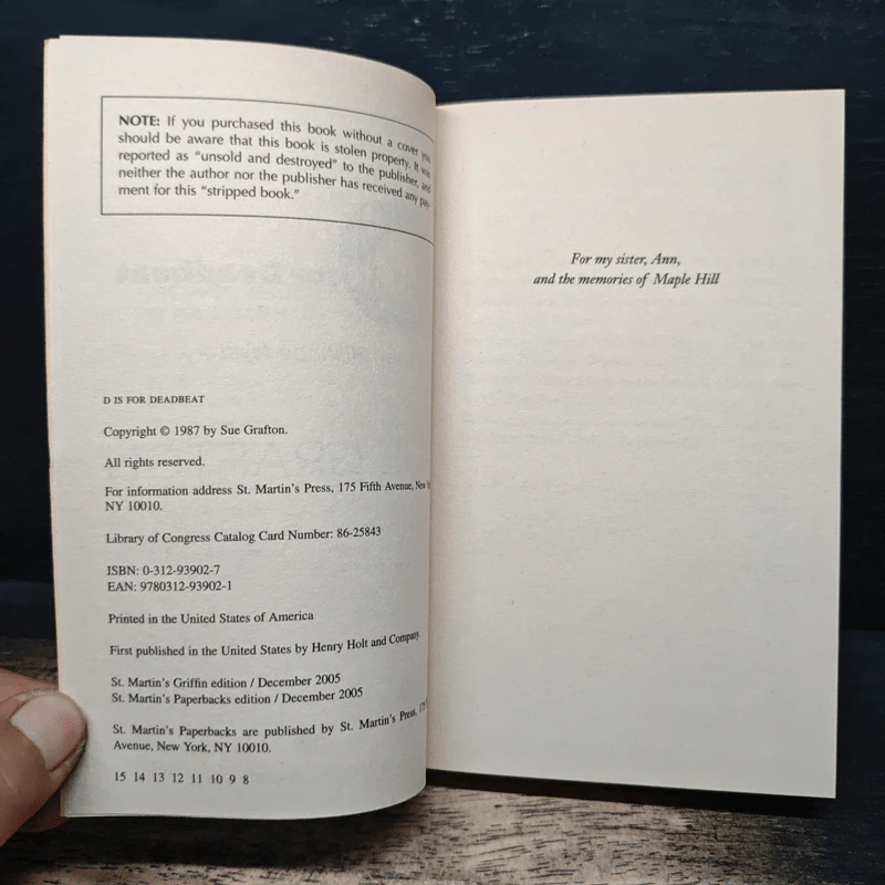 D is for Deadbeat - Sue Grafton รูปที่ 6
