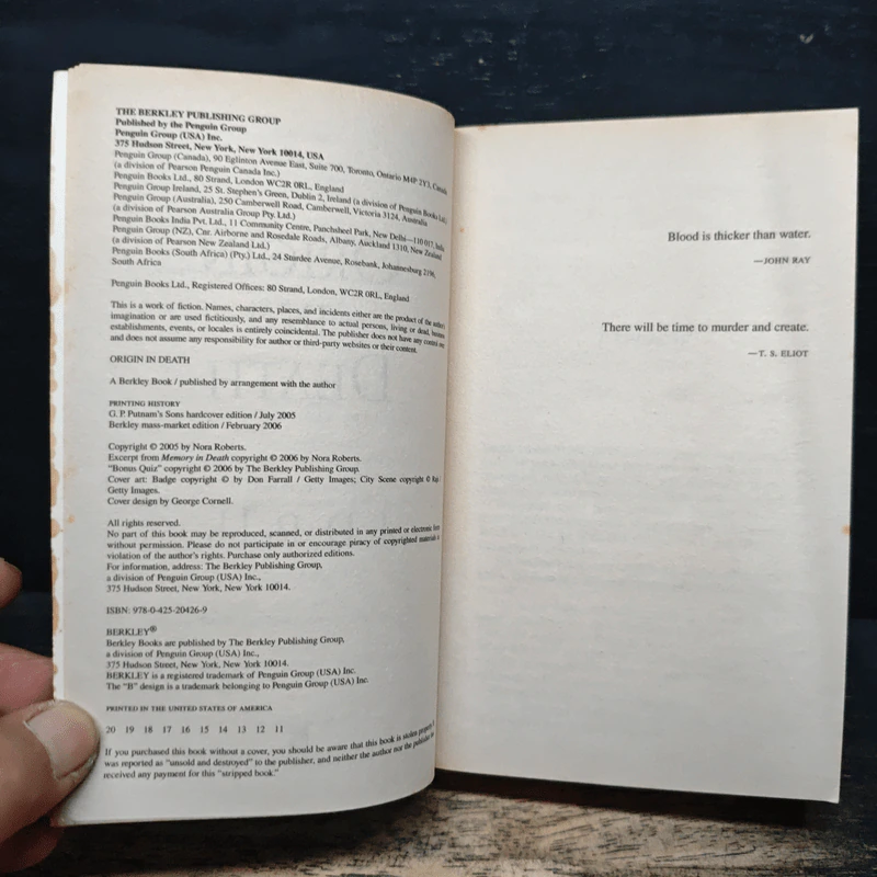 Origin in Death - J. D. Robb รูปที่ 6