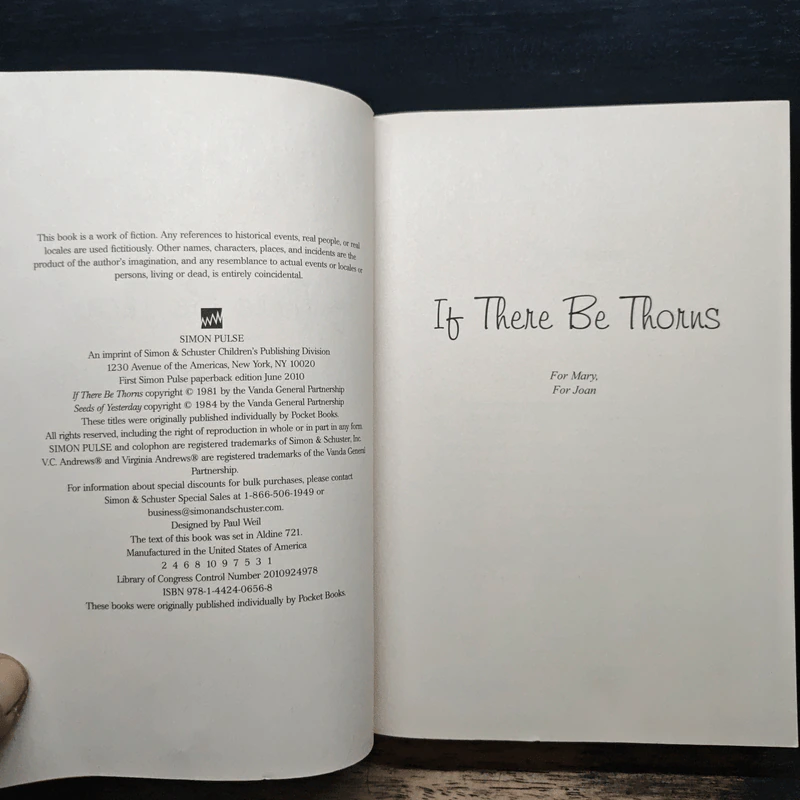 If There Be Thorns Seeds of Yesterday - V.C.Andrews รูปที่ 6