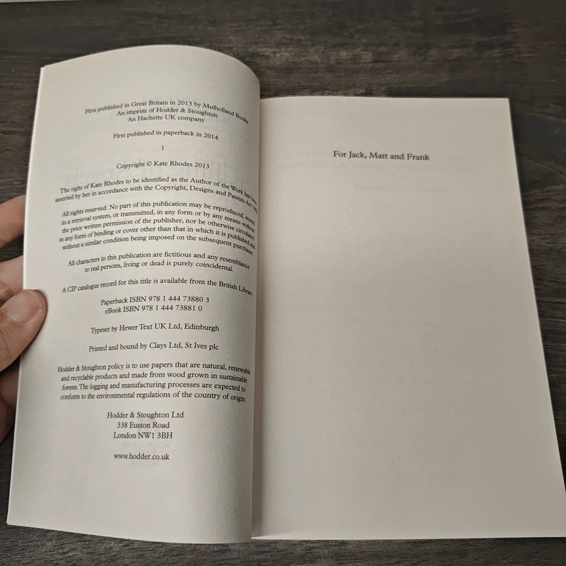 A Killing of Angels - Kate Rhodes รูปที่ 6